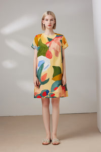 Leaves & Blossoms Printed Dress