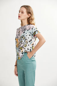 Painterly Leopard Printed Top