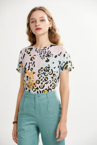 Painterly Leopard Printed Top